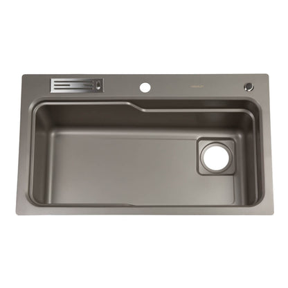 800mm Gun Metal Belle Luxe 2.0 Single Bowl Workstation Kitchen Sink - Dual Step - Nano Coated Stainless Steel Panel - Anti-Scratch