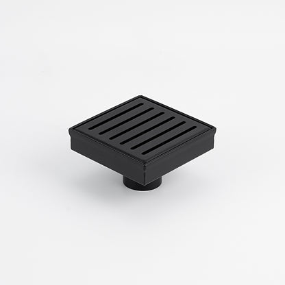 Radiant Slotted Square Shower Grate - 100 mm + 74mm outlet - Matt Black