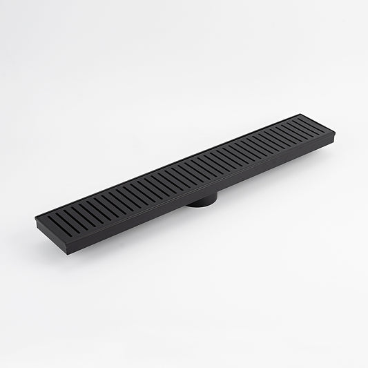 Radiant Slotted Linear Shower Grate - 800 mm length + 38mm outlet - Matt Black