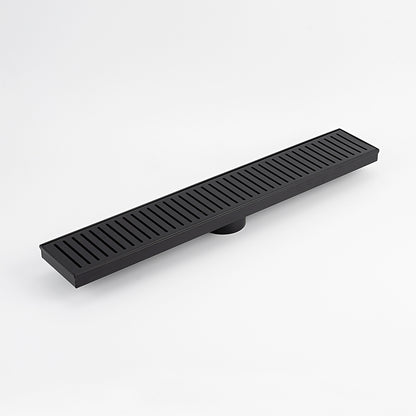Radiant Slotted Linear Shower Grate - 700 mm length + 74mm outlet - Matt Black