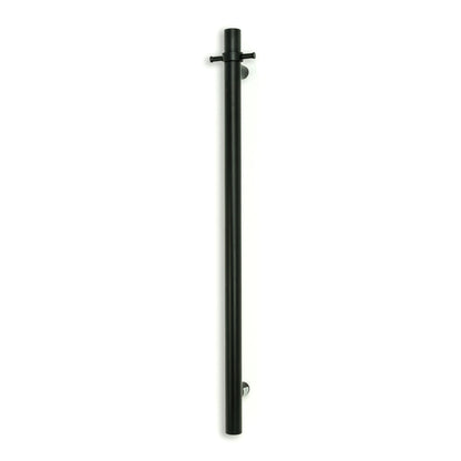 Radiant Matt Black Vertical 950mm Round NON-HEATED Single Bar Towel Rail