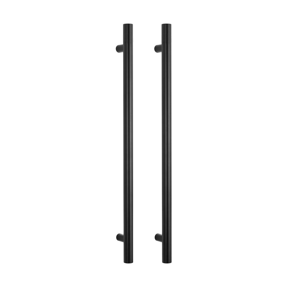 Radiant Vertical Single HEATED Towel Bar 40mm X 950mm Matt Black