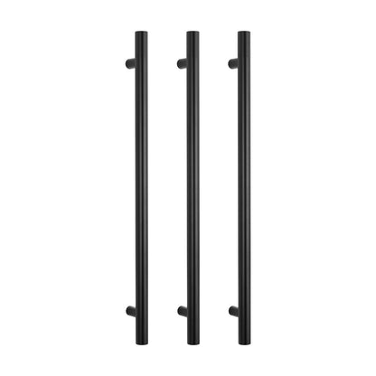 Radiant Vertical Single HEATED Towel Bar 40mm X 950mm Matt Black
