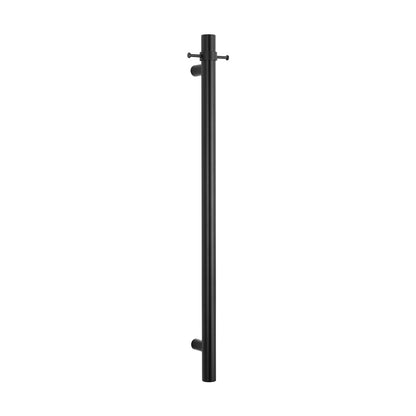 Radiant Vertical Single HEATED Towel Bar 40mm X 950mm Matt Black