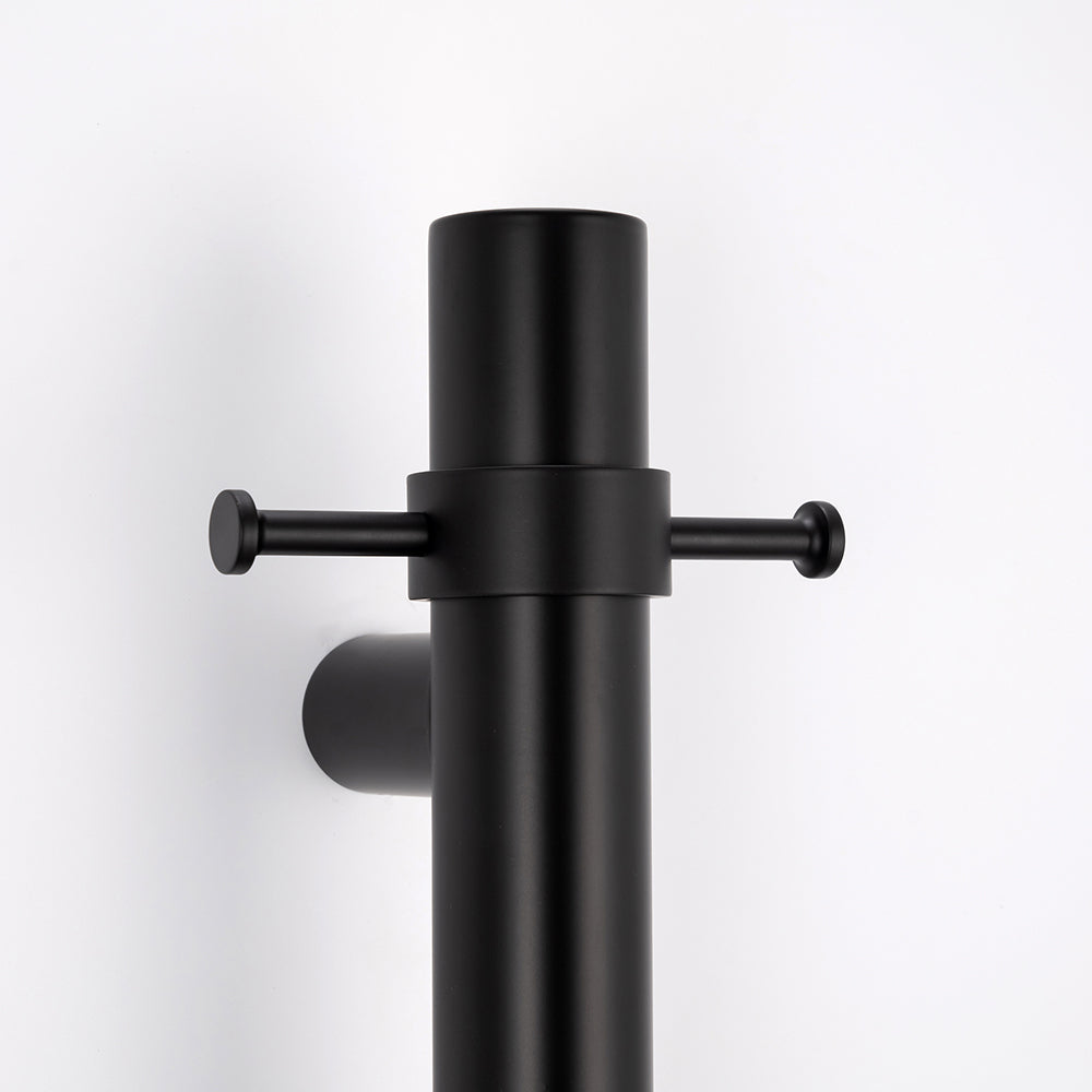 Radiant Vertical Single HEATED Towel Bar 40mm X 950mm Matt Black
