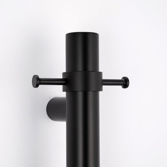 Radiant Vertical Single HEATED Towel Bar 40mm X 950mm Matt Black