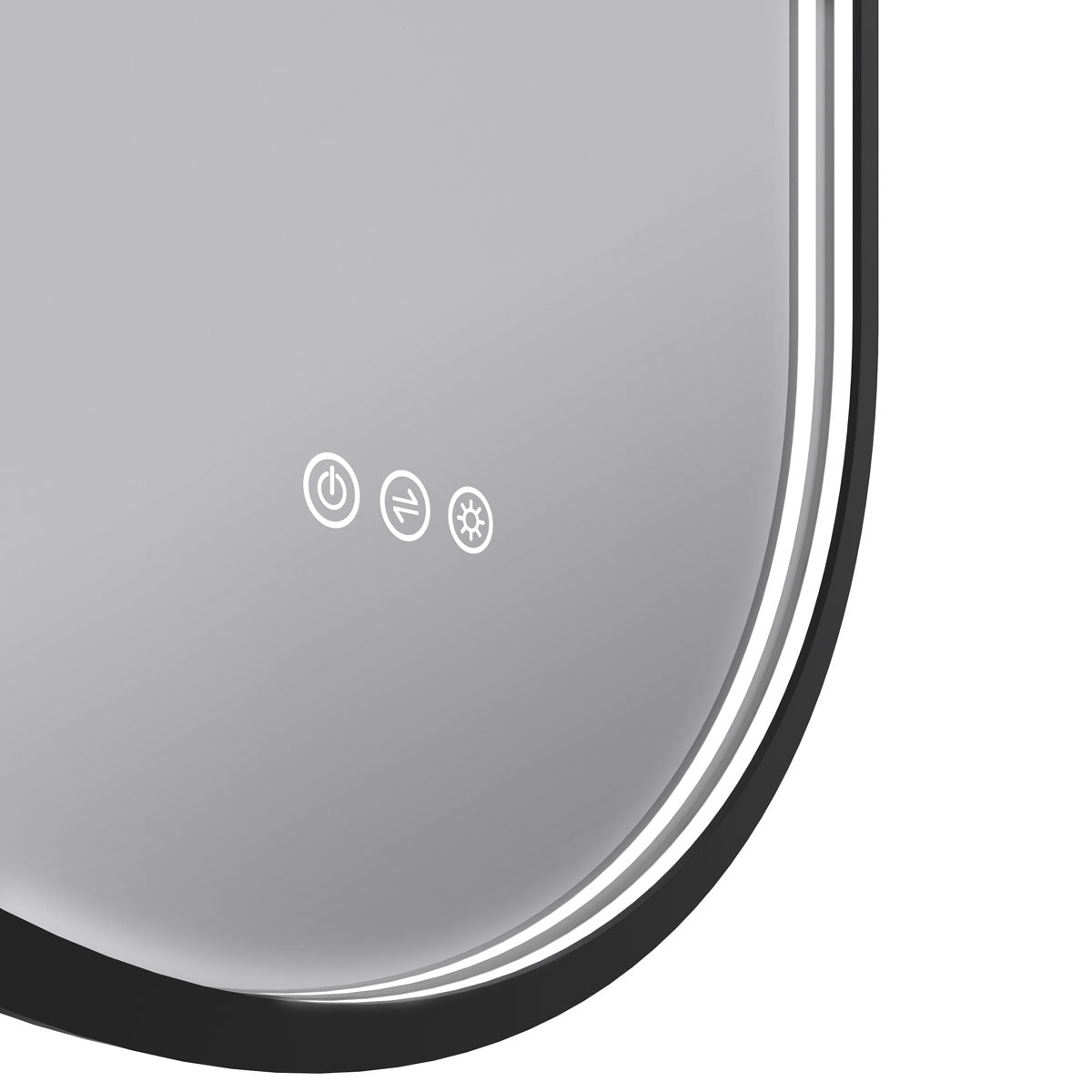 Radiant KÄPSEL - Matt Black - 500mm x 1000mm LED Mirror