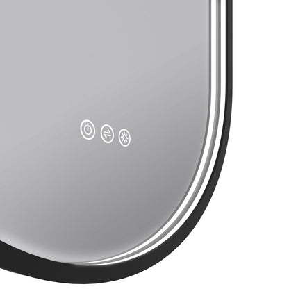 Radiant KÄPSEL - Matt Black - 500mm x 1000mm LED Mirror