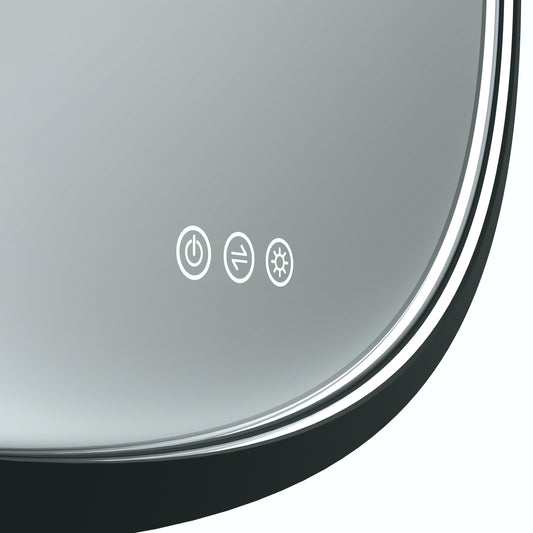 Radiant OLËK - Matt Black - 600mm LED Mirror