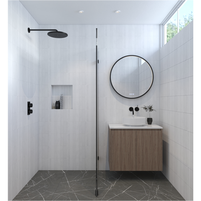 Radiant OLËK - Matt Black - 600mm LED Mirror