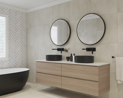 Radiant OLËK - Matt Black - 800mm LED Mirror