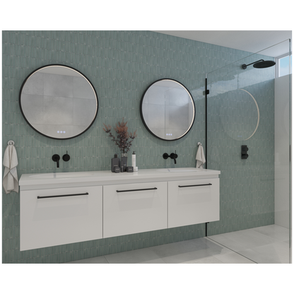Radiant OLËK - Matt Black - 900mm LED Mirror