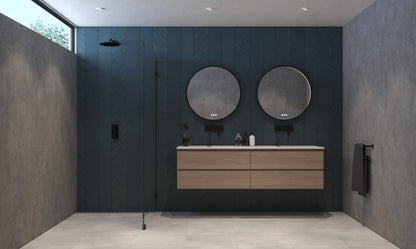 Radiant OLËK - Matt Black - 600mm LED Mirror