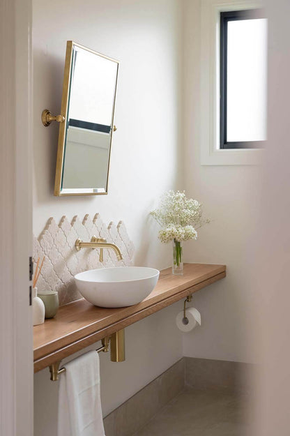 Mayer Rectangle Mirror - Brushed Brass