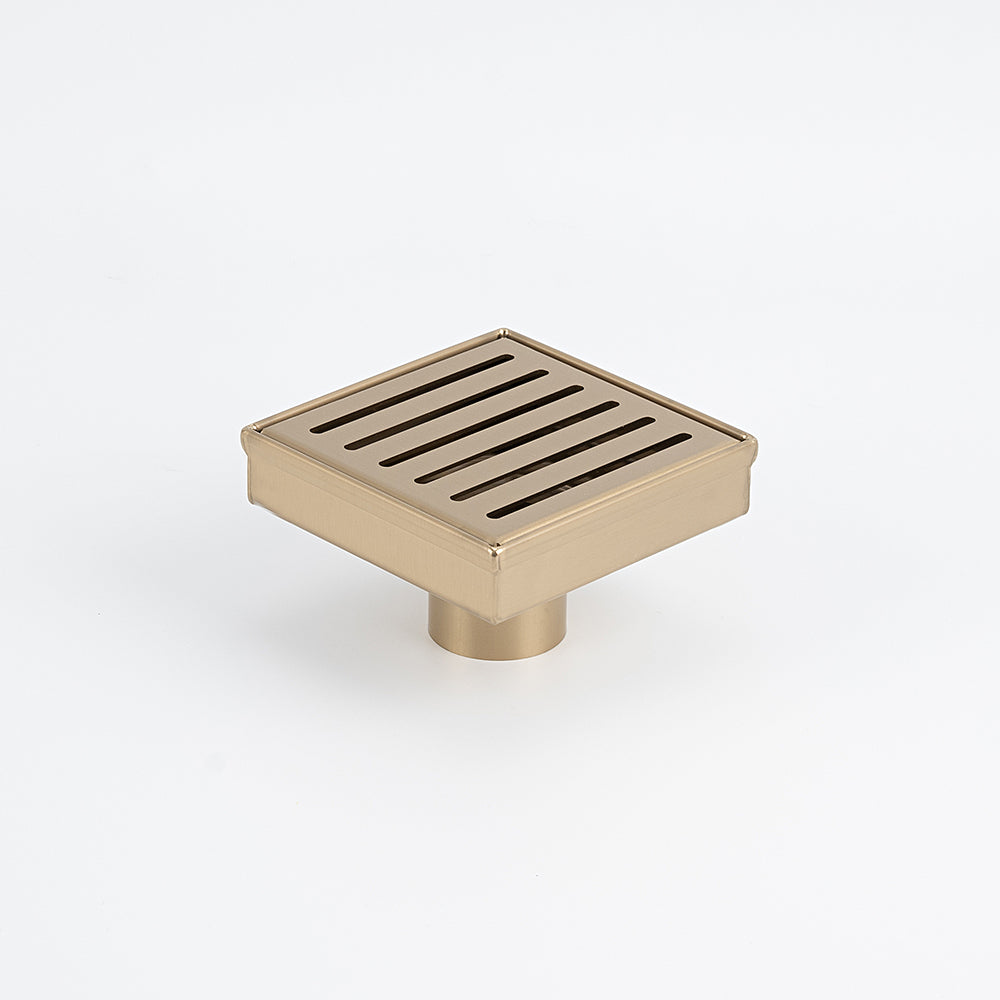 Radiant Slotted Square Shower Grate - 100 mm + 74mm outlet - Brushed Nickel