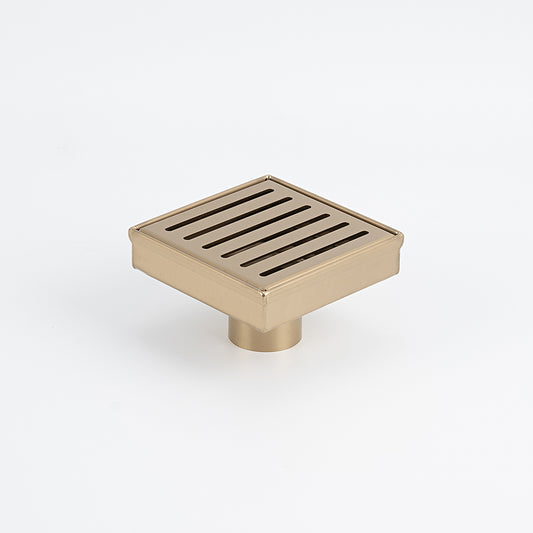 Radiant Slotted Square Shower Grate - 100 mm + 74mm outlet - Brushed Nickel