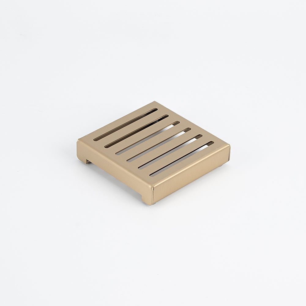Radiant Slotted Square Shower Grate - 100 mm LID ONLY - Brushed Nickel