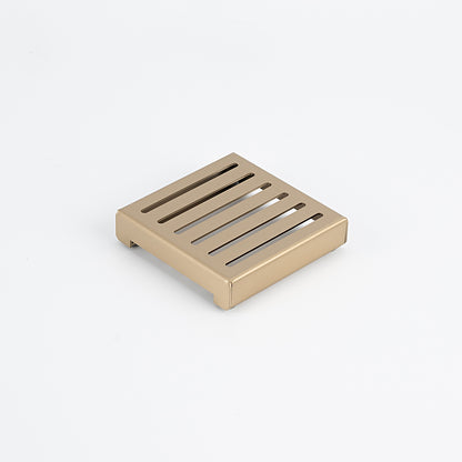 Radiant Slotted Square Shower Grate - 100 mm + 74mm outlet - Brushed Nickel