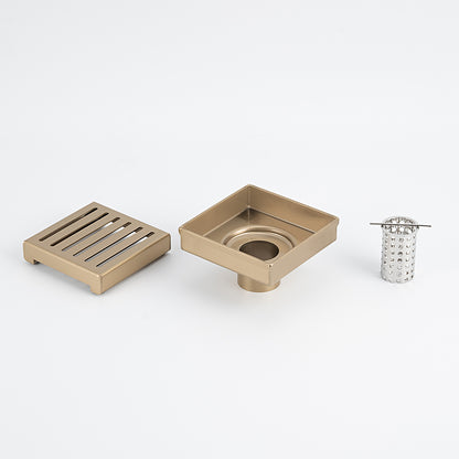 Radiant Slotted Square Shower Grate - 100 mm + 38mm outlet - Brushed Nickel