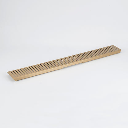 Radiant Slotted Linear Shower Grate - 600 mm length LID ONLY - WARM Brushed Nickel