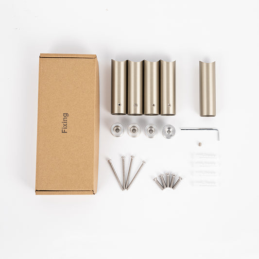 Radiant Full set brushed nickel round 80mm brackets & fixings