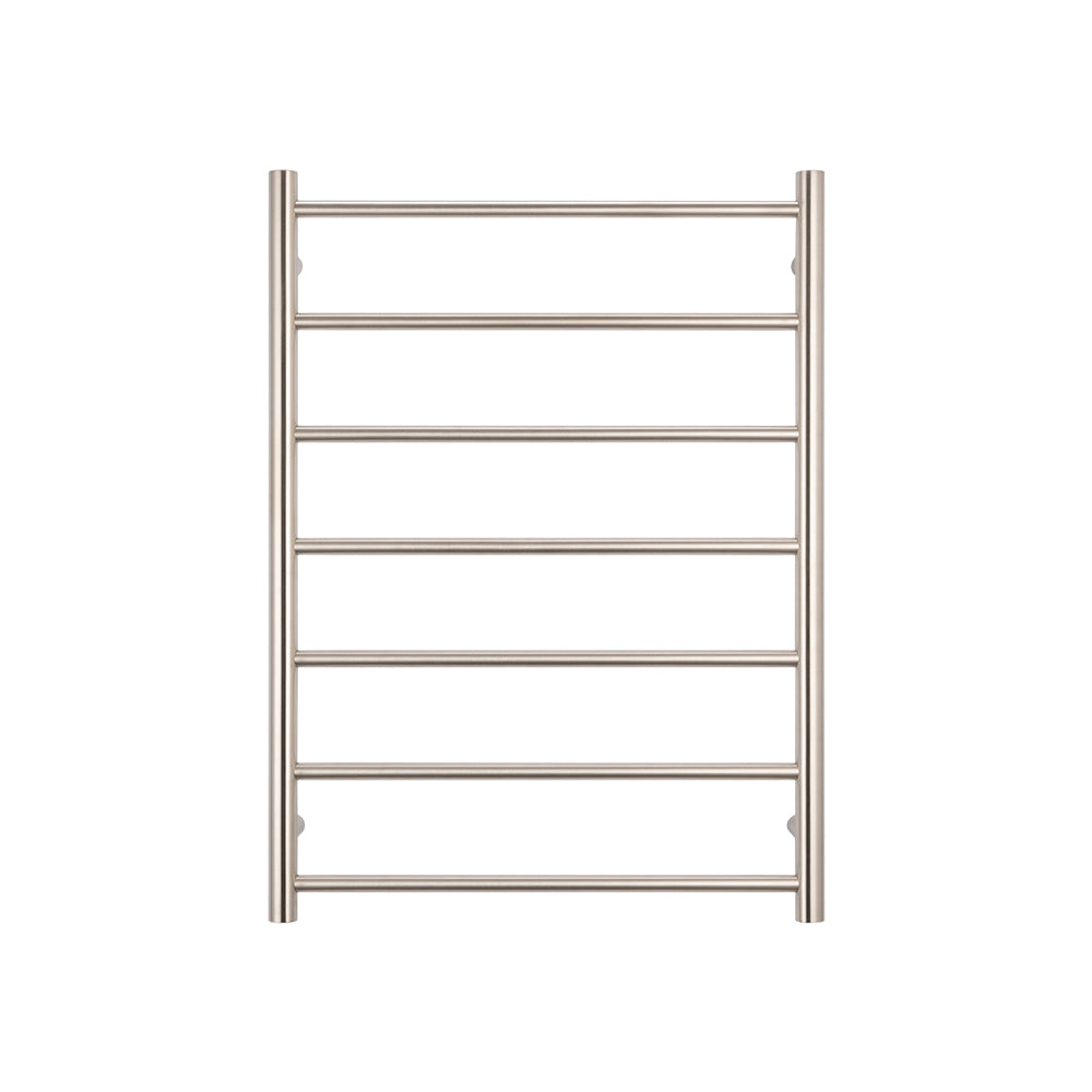 Radiant Brushed Nickel 600 x 800mm Square HEATED Towel Rail LEFT