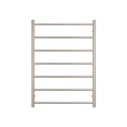 Radiant Brushed Nickel 600 x 800mm Square HEATED Towel Rail LEFT