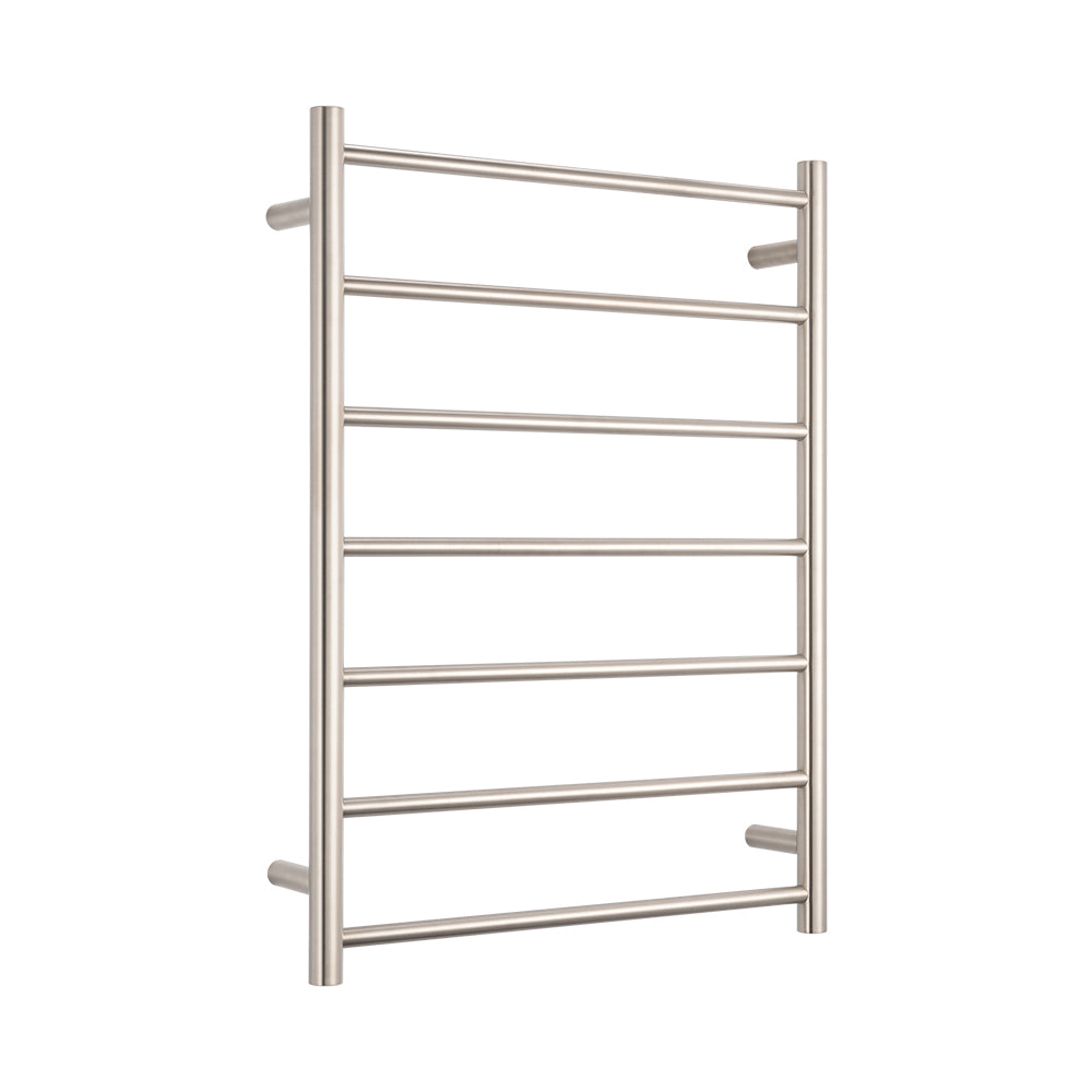Radiant Brushed Nickel 600 x 800mm Square HEATED Towel Rail LEFT