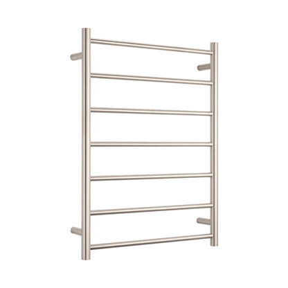 Radiant Brushed Nickel 600 x 800mm Square HEATED Towel Rail LEFT