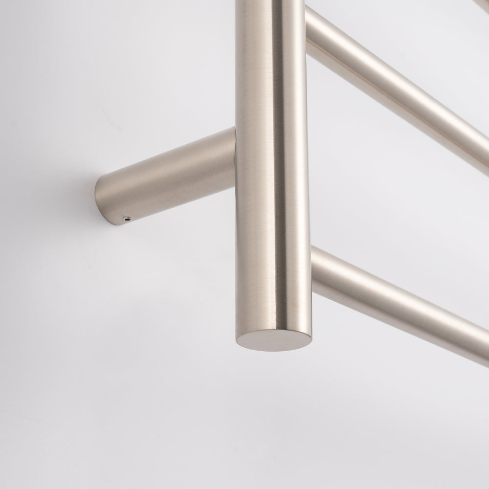 Radiant Brushed Nickel 600 x 800mm Square HEATED Towel Rail LEFT