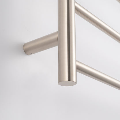Radiant Brushed Nickel 600 x 800mm Square HEATED Towel Rail LEFT