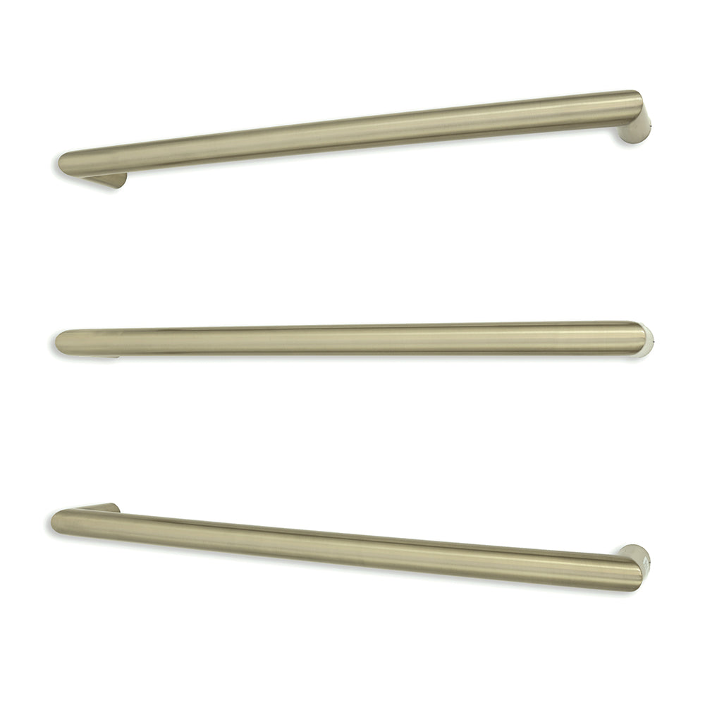 Radiant Brushed Nickel 650mm NON-HEATED Round Single Bar Towel Rail