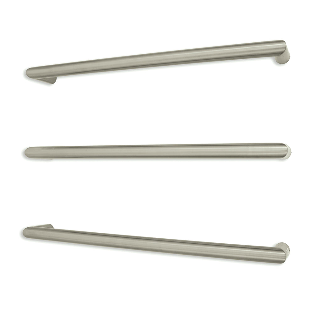 Radiant Cool Brushed Nickel 650mm Round Single Bar Towel Rail