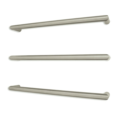 Radiant Cool Brushed Nickel 650mm Round Single Bar Towel Rail