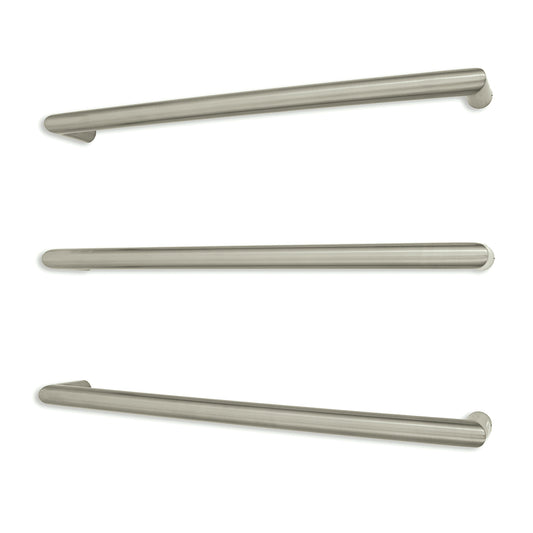 Radiant Cool Brushed Nickel 650mm Round Single Bar Towel Rail