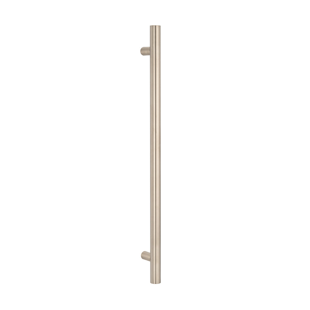 Radiant Vertical Single HEATED Towel Bar 40mm X 950mm Brushed Nickel