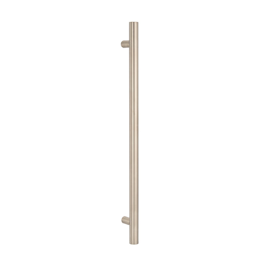 Radiant Brushed Nickel Vertical 950mm Round NON-HEATED Single Bar Towel Rail