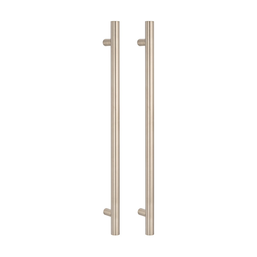 Radiant Vertical Single HEATED Towel Bar 40mm X 950mm Brushed Nickel