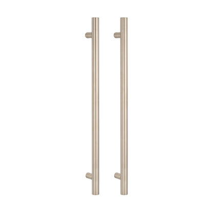 Radiant Vertical Single HEATED Towel Bar 40mm X 950mm Brushed Nickel
