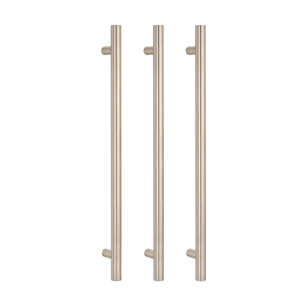 Radiant Vertical Single HEATED Towel Bar 40mm X 950mm Brushed Nickel