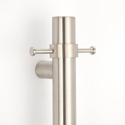 Radiant Vertical Towel Rail Hook for Vertical HEATED Bar Brushed Nickel