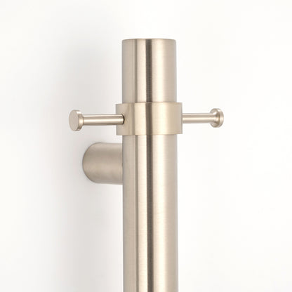 Radiant Vertical Single HEATED Towel Bar 40mm X 950mm Brushed Nickel