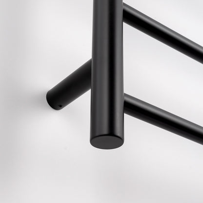 Radiant Low Voltage Matt Black 600 x 800mm Round HEATED Towel Rail RIGHT