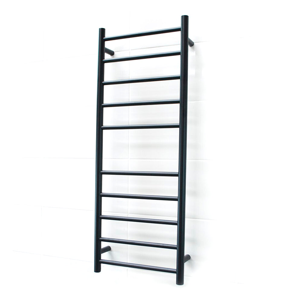 Radiant Matt Black 430 x 1100mm Round NON-HEATED Towel Rail