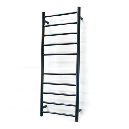 Radiant Matt Black 430 x 1100mm Round NON-HEATED Towel Rail