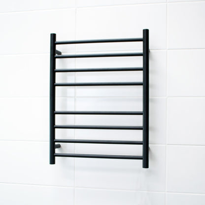 Radiant Matt Black 530 x 700mm Round NON-HEATED Towel Rail