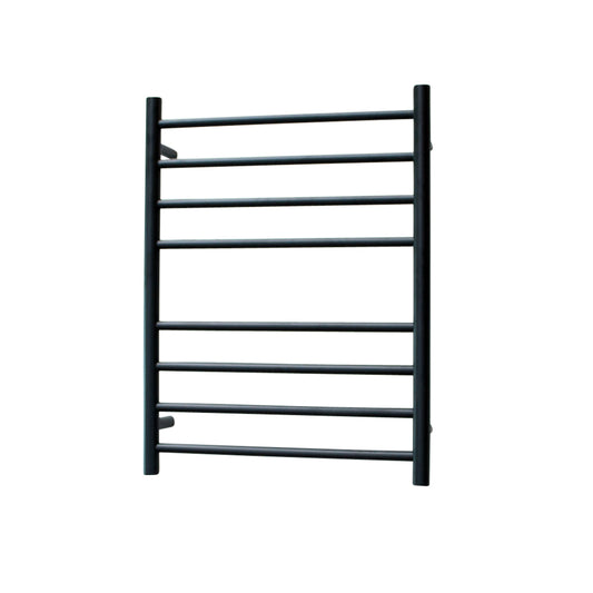 Radiant Matt Black 530 x 700mm Round NON-HEATED Towel Rail