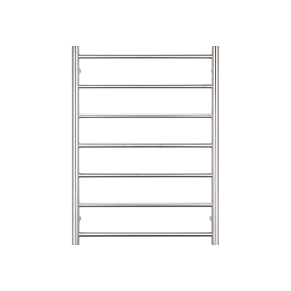 Radiant Low Voltage Brushed Satin 600 x 800mm Round HEATED Towel Rail LEFT