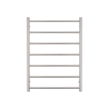 Radiant Low Voltage Brushed Satin 600 x 800mm Round HEATED Towel Rail LEFT