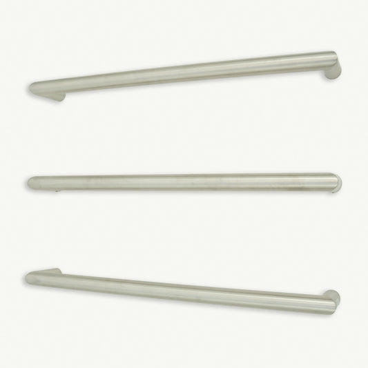 Radiant Brushed Satin 650mm Round Single Bar Towel Rail